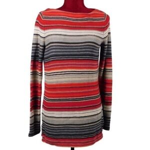Lauren Ralph Lauren Women Striped Boat Neck Long Sleeve Knit Sweater Size M Bww3
